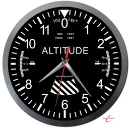 Bild von Altimeter Höhenmesser Aviatik Design Wanduhr Uhr aus Aluminium